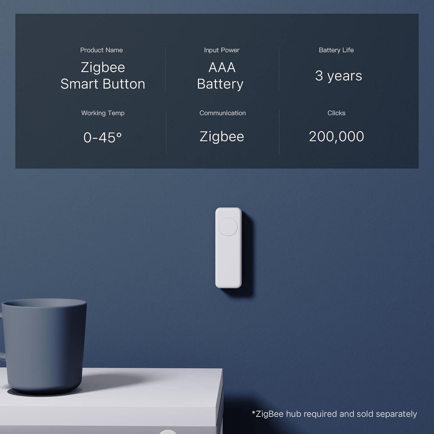 THIRDREALITY ZigBee Smart Button 3 Pack, Red Blue Yellow, 3-Way Remote Control, Require Zigbee hub, Work with SmartThings, Aeotec, Hubitat, Home Assistant, Third Reality Hub, Battery Included.