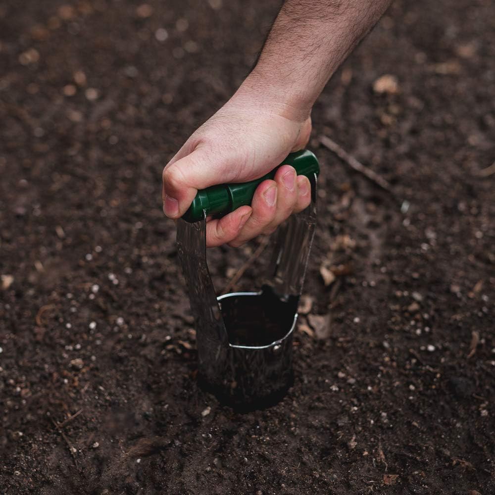 Flower Bulb Planter Tool - Automatic Soil Release, Depth Marker, Makes Planting Bulbs Easy - Perfect for Planting Tulip, Daffodil, Lily & Dahlia Flower Bulbs
