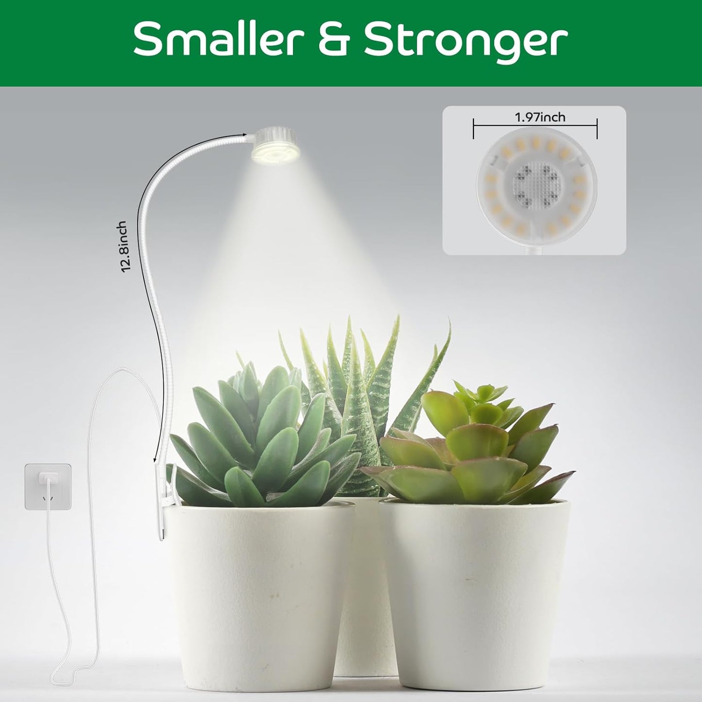 LED Grow Light for Indoor Plants, Full Spectrum Clip On Plant Growing Lamp, Plant Lamp with Adjustable Gooseneck and 10 Level Brightness Dimmable 3/9/12 hrs Auto On/Off Timer (2 Packs)