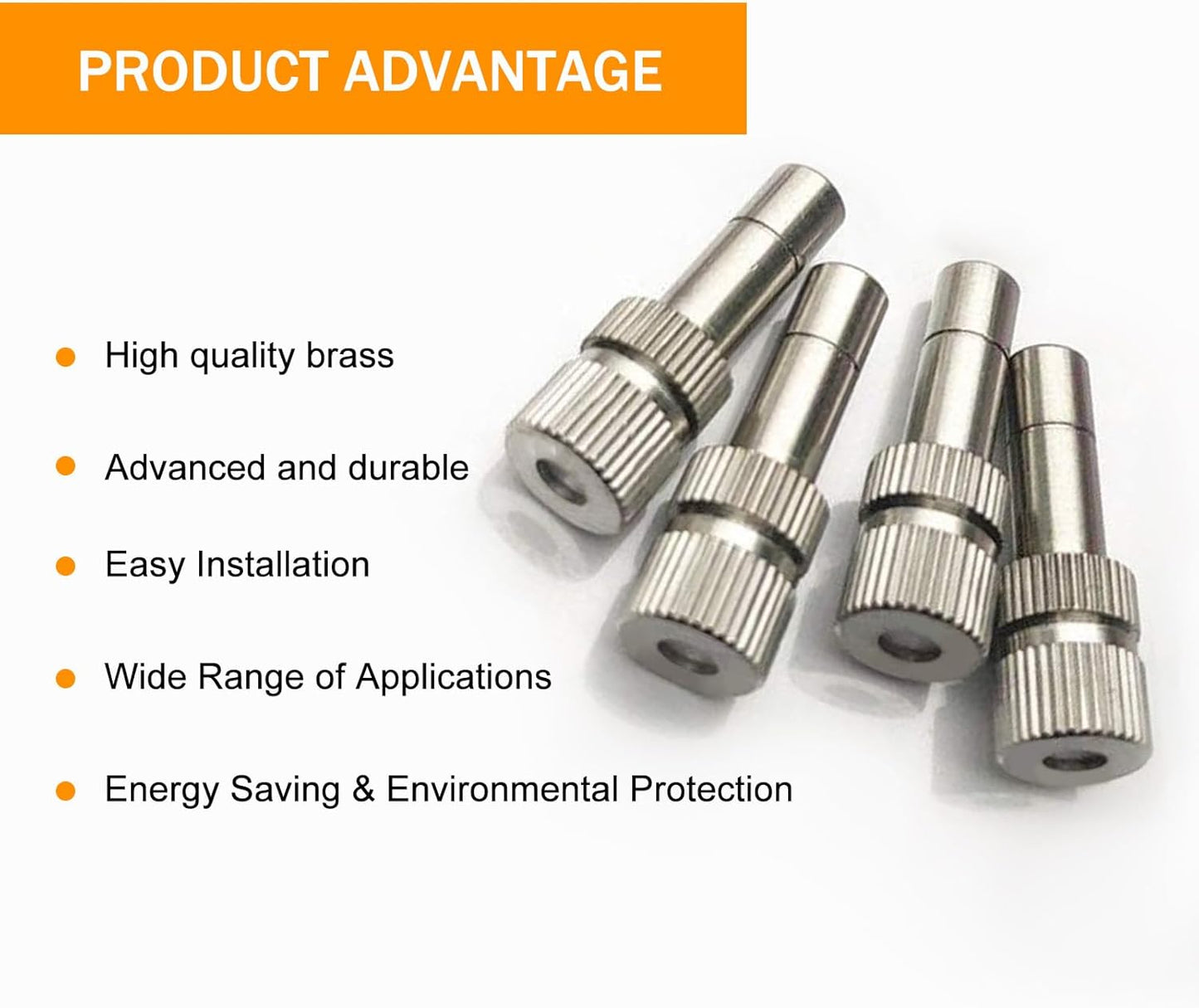 20pcs Brass Mister Nozzles, 6mm Misting Nozzles for Outdoor Cooling System, Landscaping, Air Humidification, Greenhouse Irrigation (without Filter, 0.006"/0.15mm Orifice)