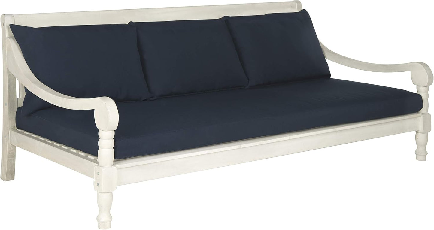 Safavieh Outdoor Collection Pasadena Brown /Taupe Acacia Wood Cushioned Daybed