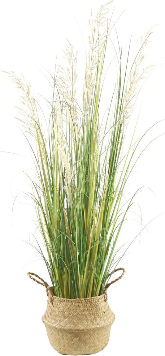 Artificial Plant 4ft(47in) Tall Artificial Grass Plant,Faux Plants Indoor Home Decorative Artificial Plants & Flowers in Pot Fake Plant, House Plant Indoor