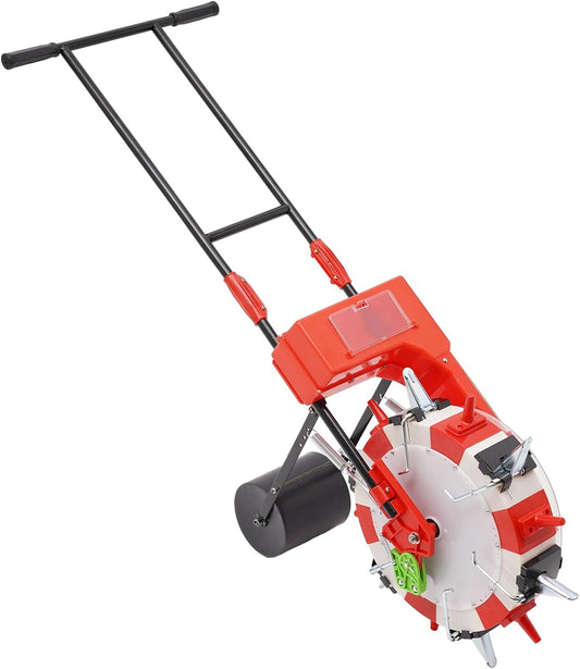 Manual Seeder,Garden Hand-Push Seeding Machine Walk-Behind Row Crop Planter Roller Seeding Hand Push Seeder for Soy Peanut Corn Cotton Soybean (6 Nozzles)