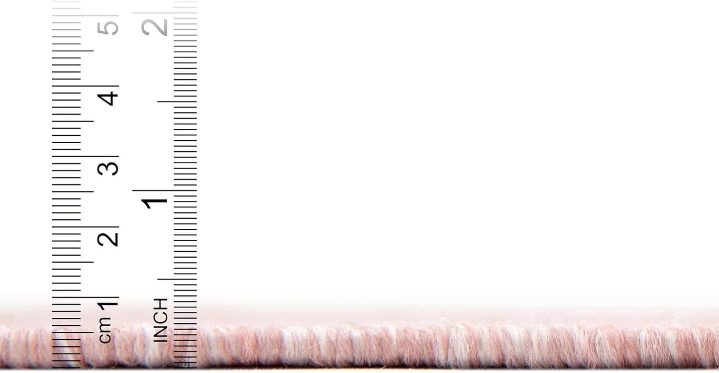 Unique Loom Collection Casual Transitional Solid Heathered Indoor/Outdoor Flatweave Area Rug (10' 8" Square, Whisper Pink/Ivory)