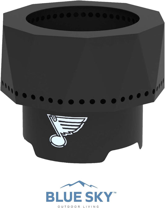 Blue Sky Outdoor Living NHL Toronto Maple Leafs Ridge Portable Steel Smokeless Fire Pit with Carrying Bag & Spark Screen Kit, Firewood & Wood Pellet