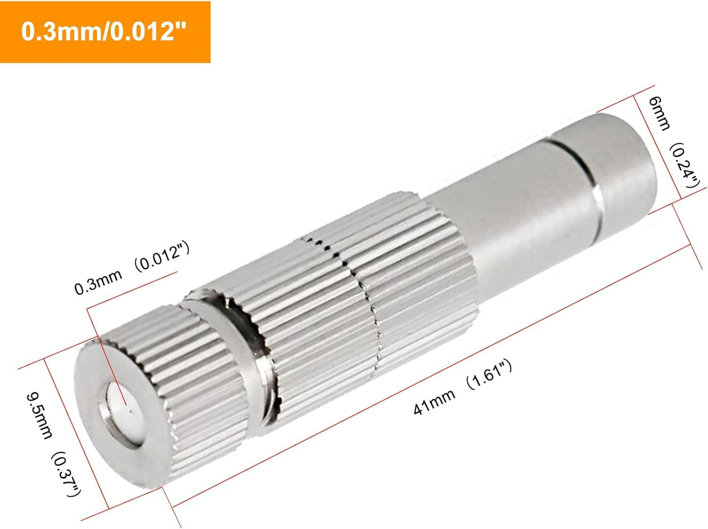20pcs Brass Mister Nozzles, 6mm Misting Nozzles for Outdoor Cooling System, Landscaping, Air Humidification, Greenhouse Irrigation (with Filter, 0.012"/0.3mm Orifice)