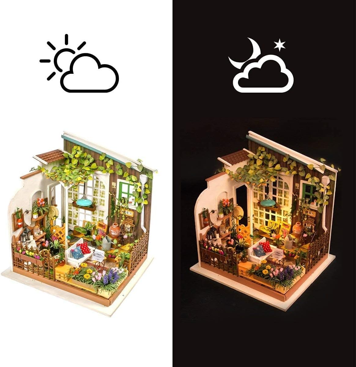 Rolife 1:20 Miniature House Kits-Tiny House Kit-DIY Miniature Dollhouse Kits for Adults-Model Building Craft Kits-Hobbies Gifts for Women and Men