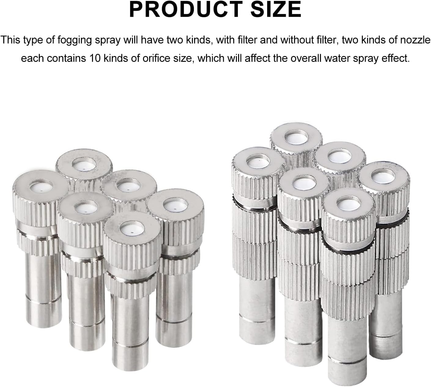 20pcs Brass Mister Nozzles, 6mm Misting Nozzles for Outdoor Cooling System, Landscaping, Air Humidification, Greenhouse Irrigation (with Filter, 0.006"/0.15mm Orifice)