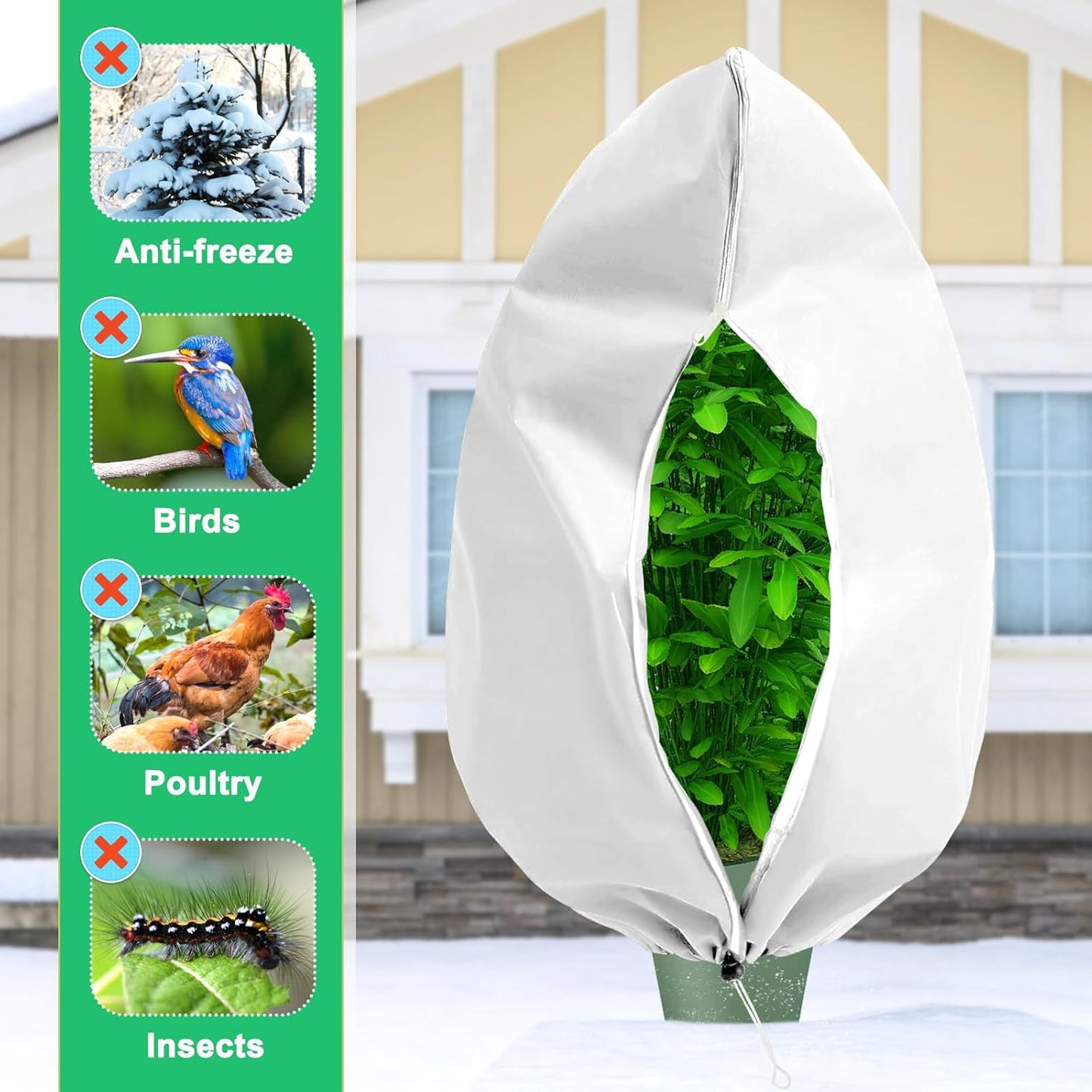 DQS 2 Pack Plant Covers Freeze Protection, 70.8" x82.6" Winter Frost Protection Blankets Frost Cloth,Suitable for Outdoor Winter Frost, Cold Weather, shrubs, Trees, Jackets, and coverings
