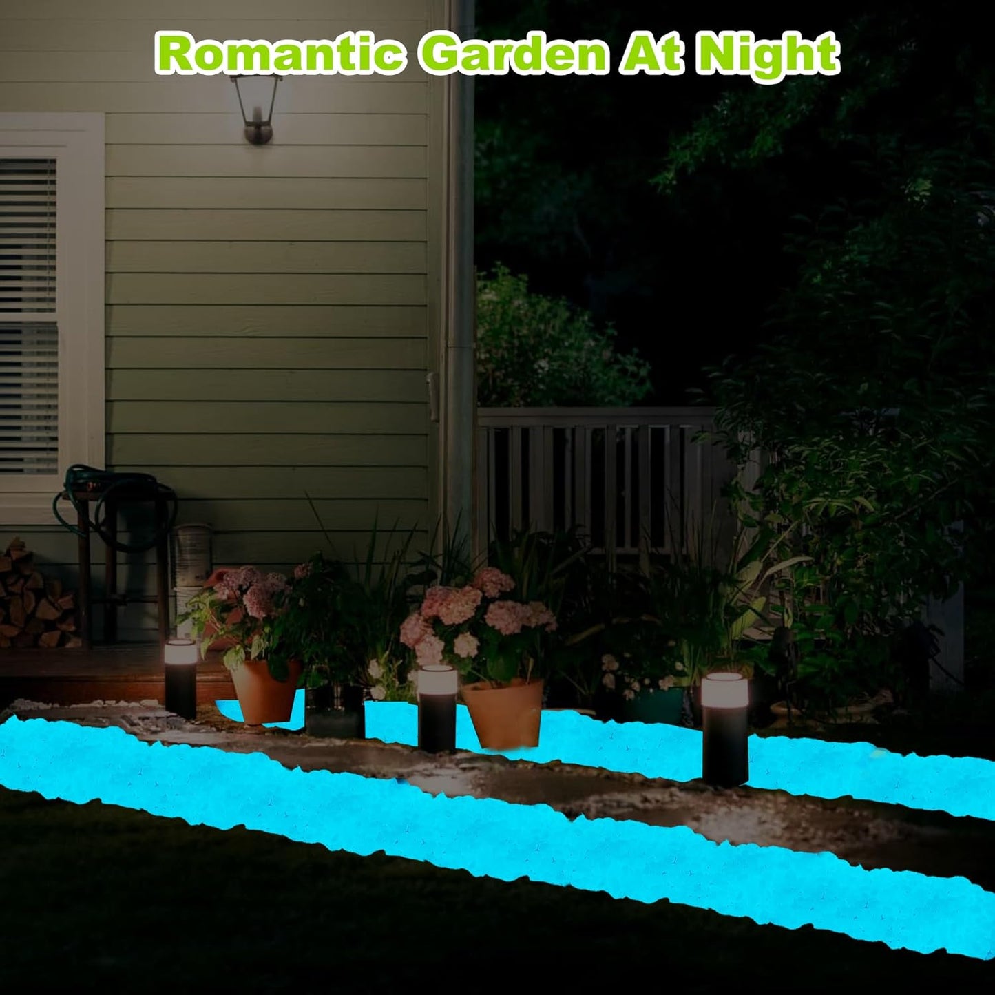 2000pcs 5-8mm White Glow Stones for Outdoors Bulk Outdoor Garden Glow Pebbles Aquarium Luminous Stone for Walkways Driveway Yard Plant Pots