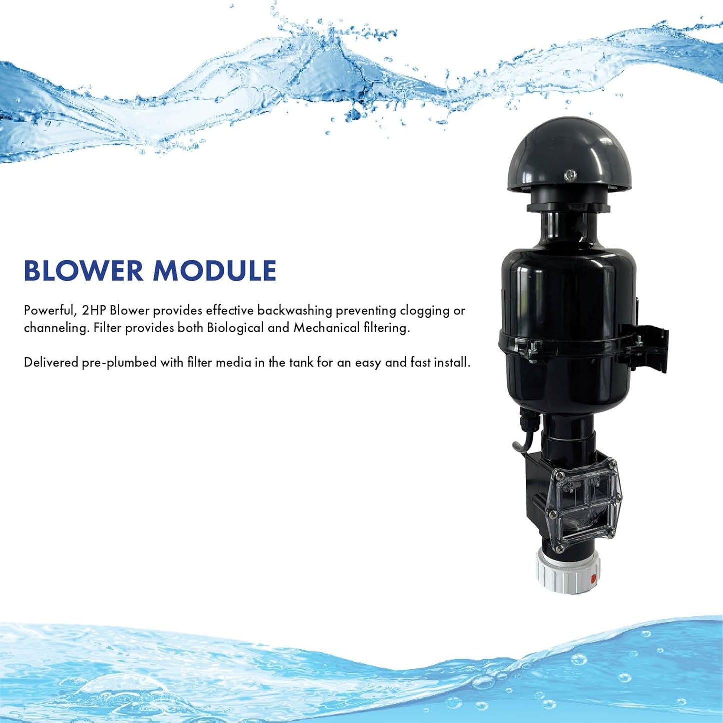 HALF OFF PONDS Simply Clear Koi Pond Filter System with 2HP Blower, UV Clarifier & 5,500 GPH Pump – Filters Ponds Up to 10,000 Gallons – Complete Kit with Bio Media, Multiport Valve, Gauge