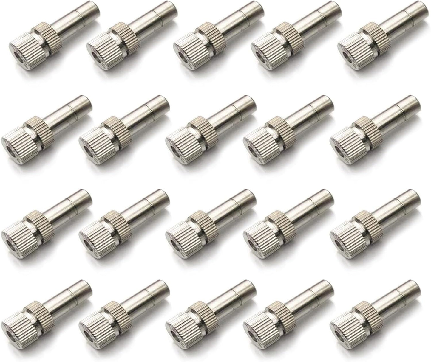 20pcs Brass Mister Nozzles, 6mm Misting Nozzles for Outdoor Cooling System, Landscaping, Air Humidification, Greenhouse Irrigation (without Filter, 0.006"/0.15mm Orifice)