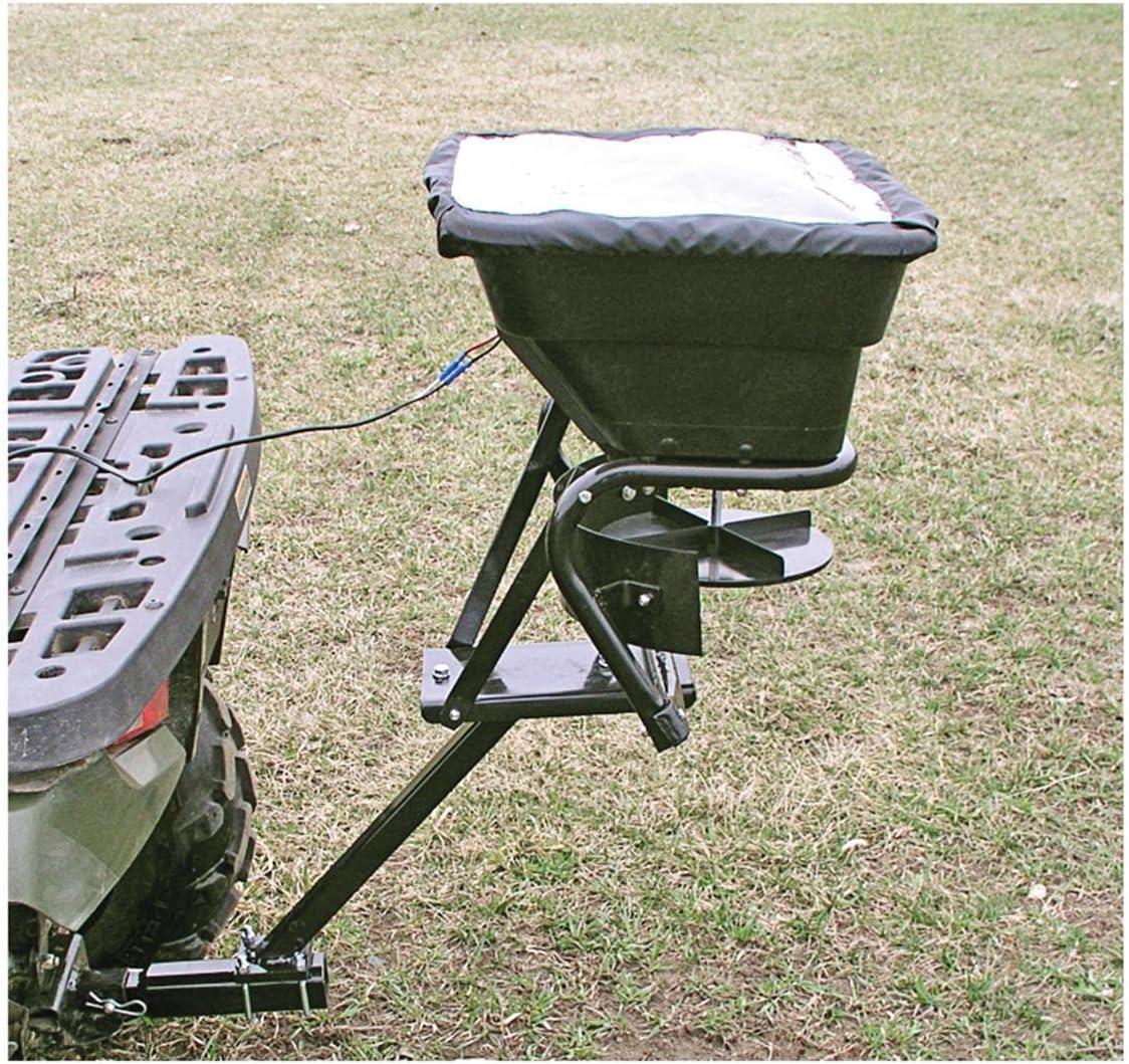 Guide Gear UTV/ATV Receiver Mount Broadcast Spreader Seeder, 80 Pound Capacity, Lawn and Garden Seed Spreaders, 12-Volt, with Rain Cover