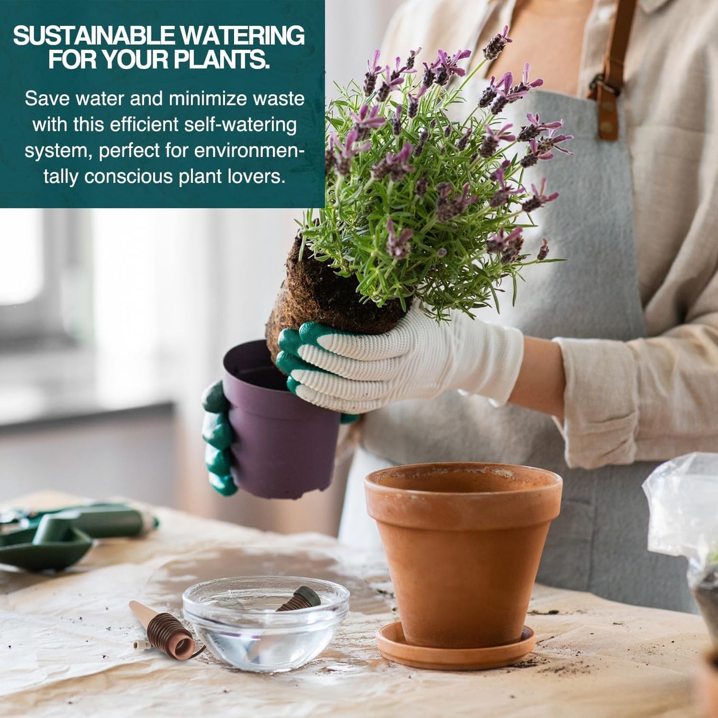 Blumat Classic Plant Watering Stakes with Adapters - Self Watering Planter Insert for Pots - Automatic Plant Waterer & Plant Accessories (50 Pack)