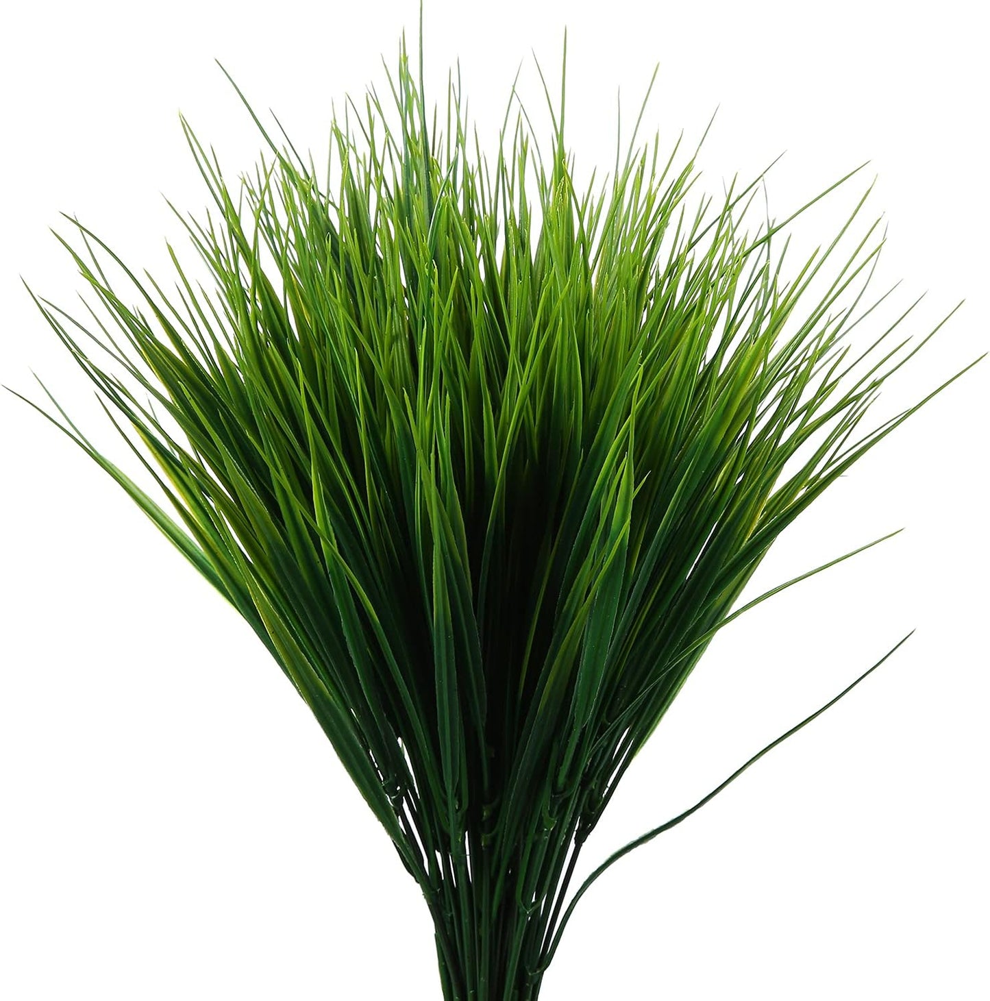 8 Pack Artificial Plants Flowers Grass Shrubs No Fade Faux Plastic Flowers Outdoor for Farmhouse Garden Porch Patio Indoor Wedding Decoration Greenery Fake Plants uv Resistant (3#Green)