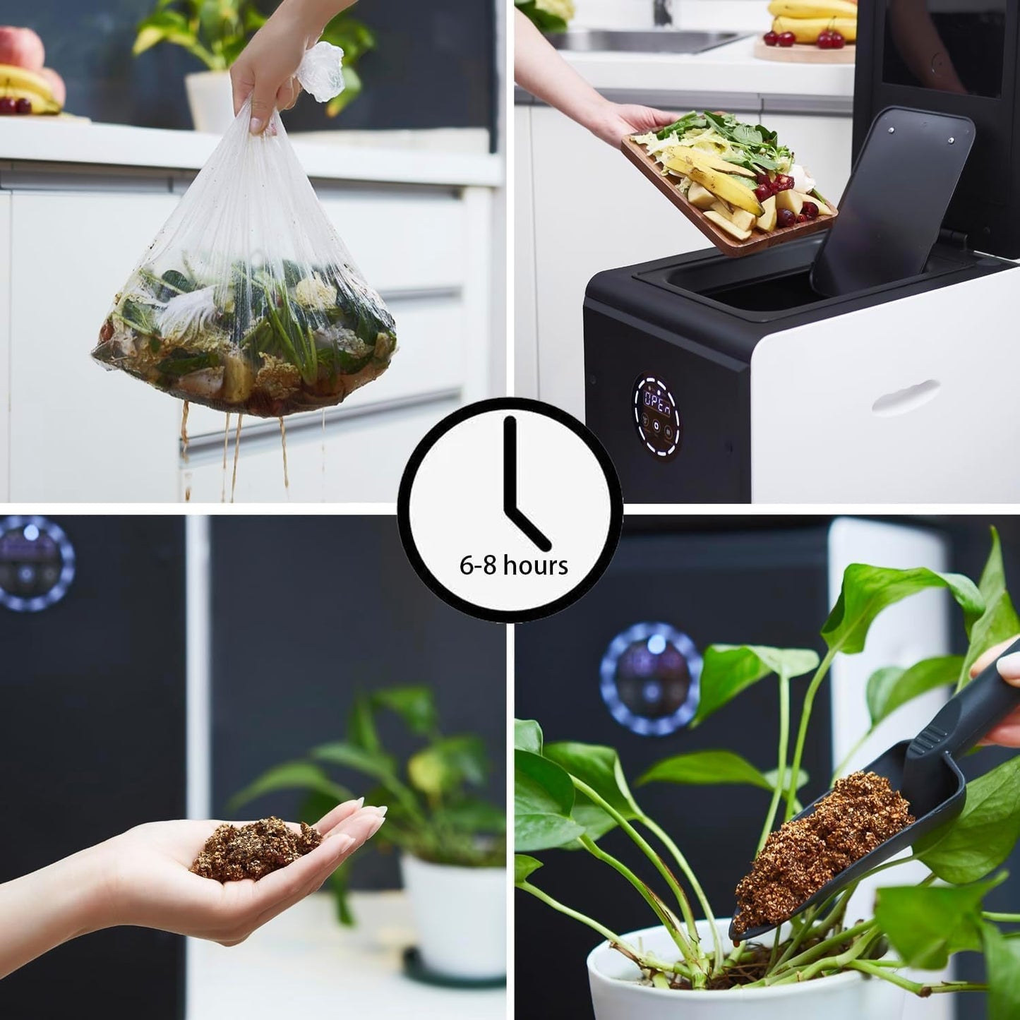 GEME | World's First Bio Smart Electric Composter Kitchen, Turn Food Waste into Real Organic Compost No Dehydration - 19L Food Cycler Compost Machine with Electric Compost Bin…