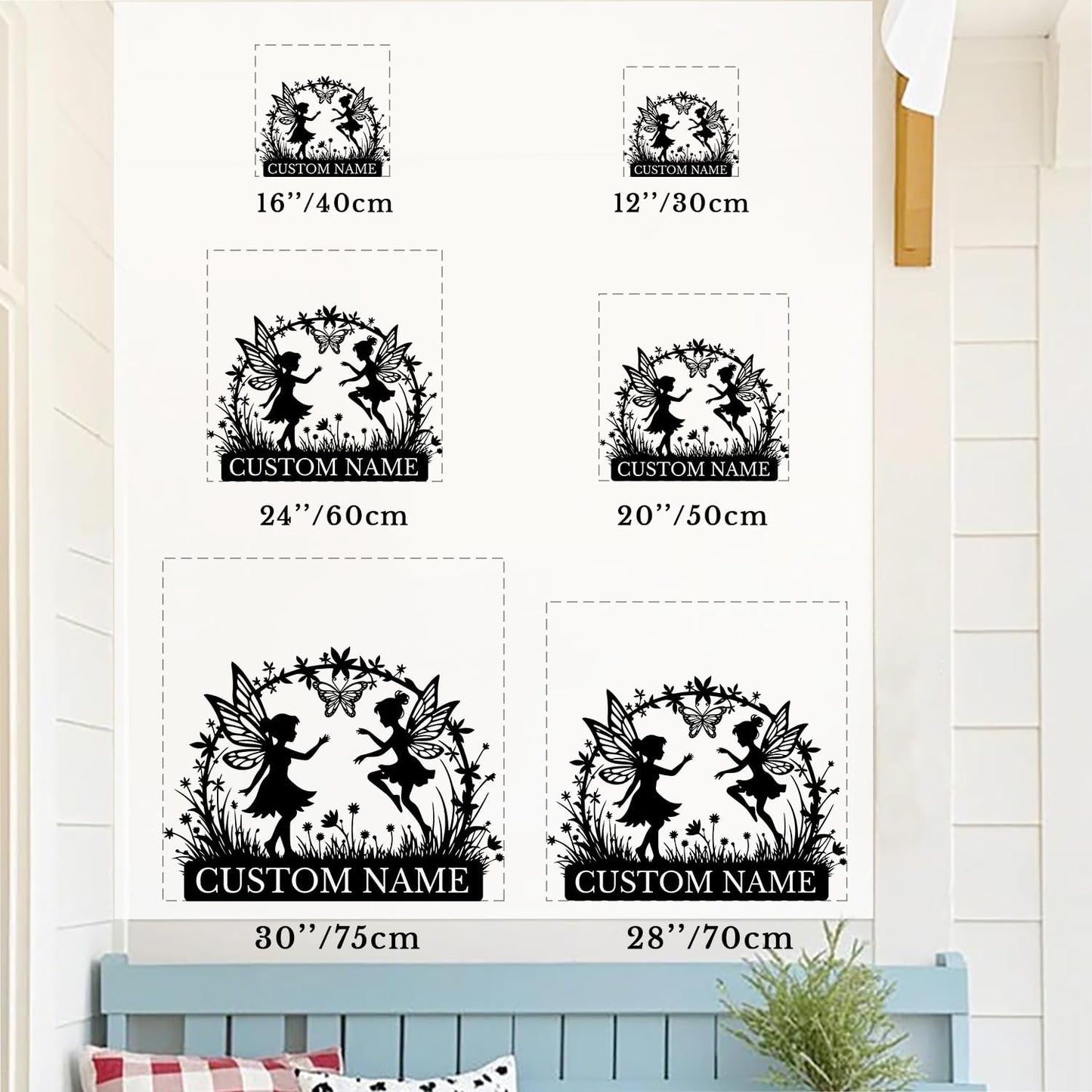 Custom Butterfly Metal Sign,Personalized Butterfly House Number Signs,Personalized Gardener Name Sign,Garden Patio Wall Decor (Style-2)