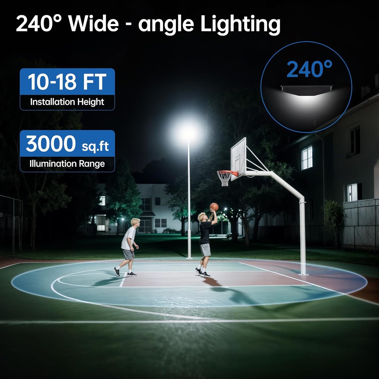 8000W Solar Street Lights Outdoor – 7000K LED Solar Lights Waterproof Dusk to Dawn with Motion Sensor & Remote, Commercial Solar Powered Parking Lot Lights for Yard, Garage, Outside (2 Pack)