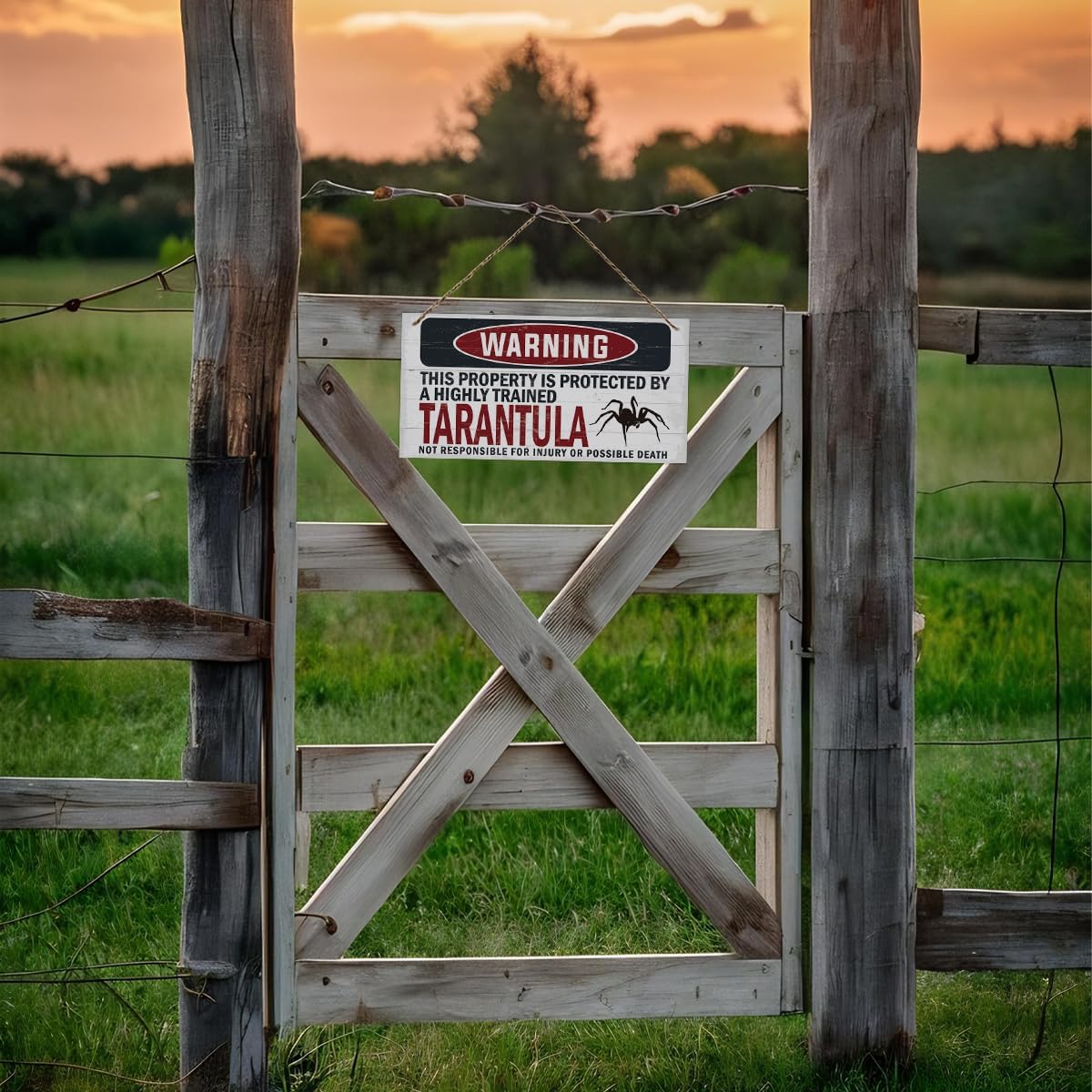 Warning Sign, Tarantula Warning Wood Plaque Sign, Funny Door Signs, Decorative Wood Hanging Suspension Plaque, Farmhouse Wooden Wall Decor, Outdoor Hanging Wooden Signs