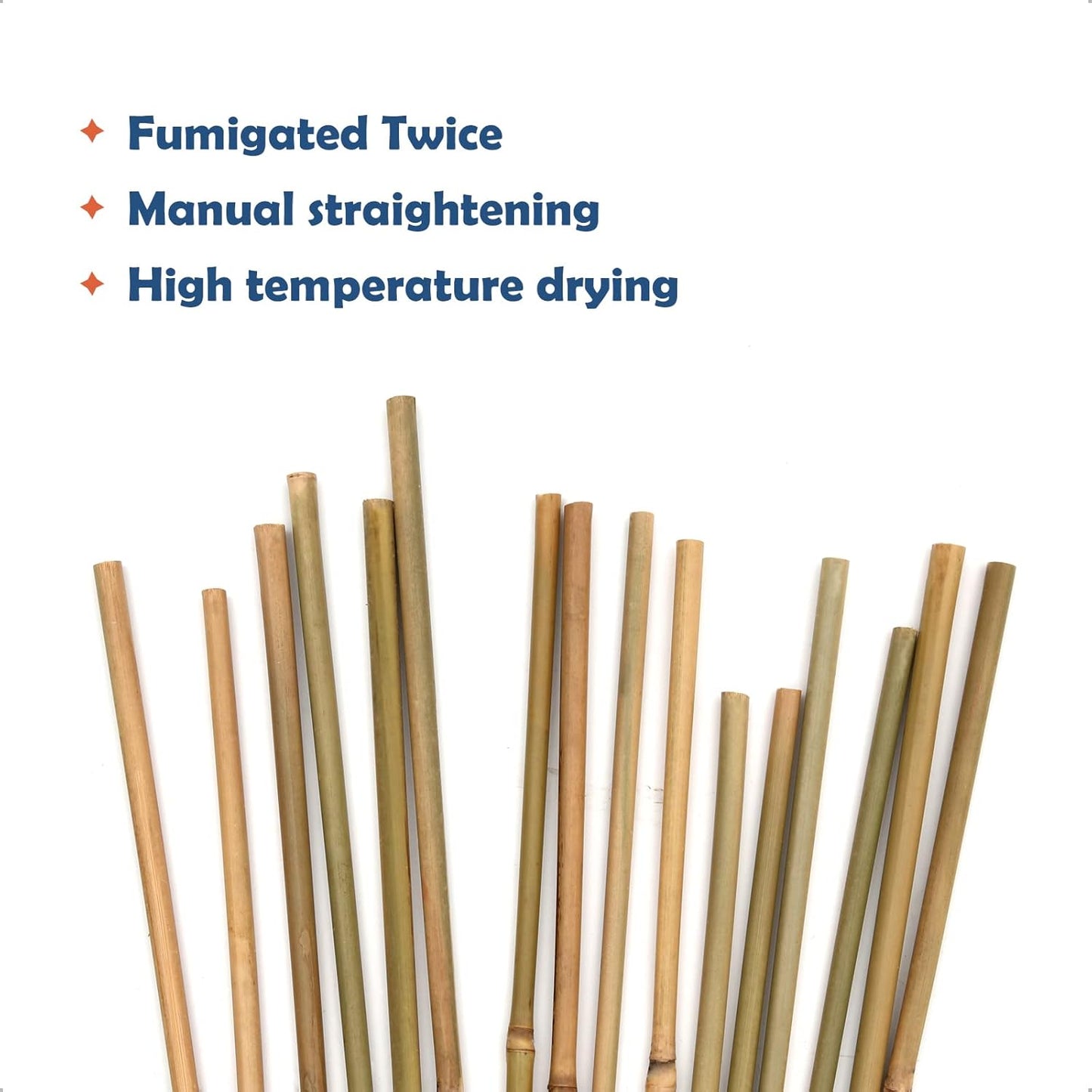 Bamboo Stakes 4FT Garden Stakes Plant Stakes for Indoor and Outdoor Climbing Plants Poles Sticks Support Tomatoes Eggplants Beans 25 Pack
