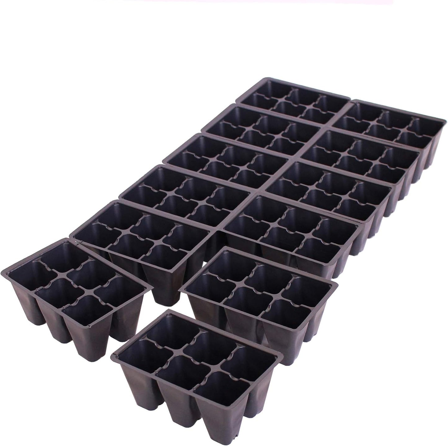 Handy Pantry Black Plastic Garden Tray Inserts – 20 Sheets, 72 Planting Pot Cells Each – 2x3 Nested x12 Configuration – Ideal for Nursery, Greenhouse, Seed Starting, and Vegetable Gardening