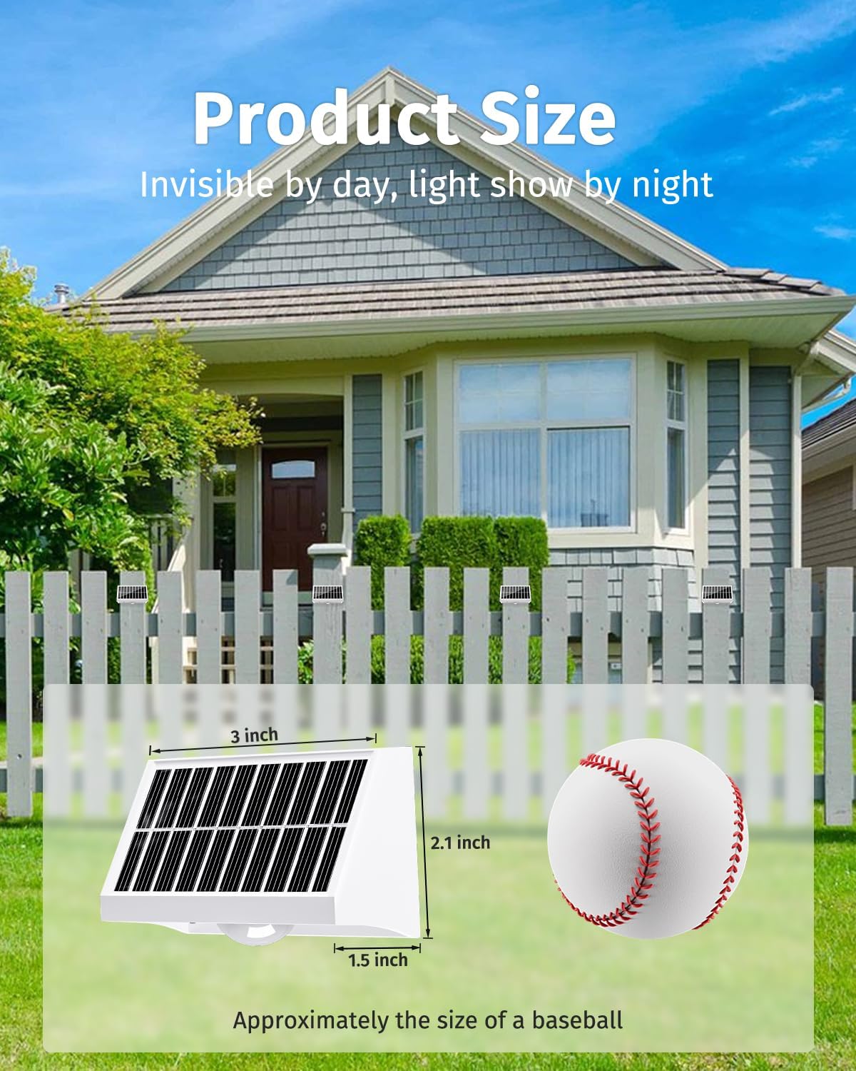 Solar Fence Lights Outdoor Waterproof High Brightness LED Spot Lens Deck Lights 7 Mode Warm & Cool White RGB Solar Powered Wall Lighting Decor for Outside Patio Step Backyard Railing - 12 Pack(White)