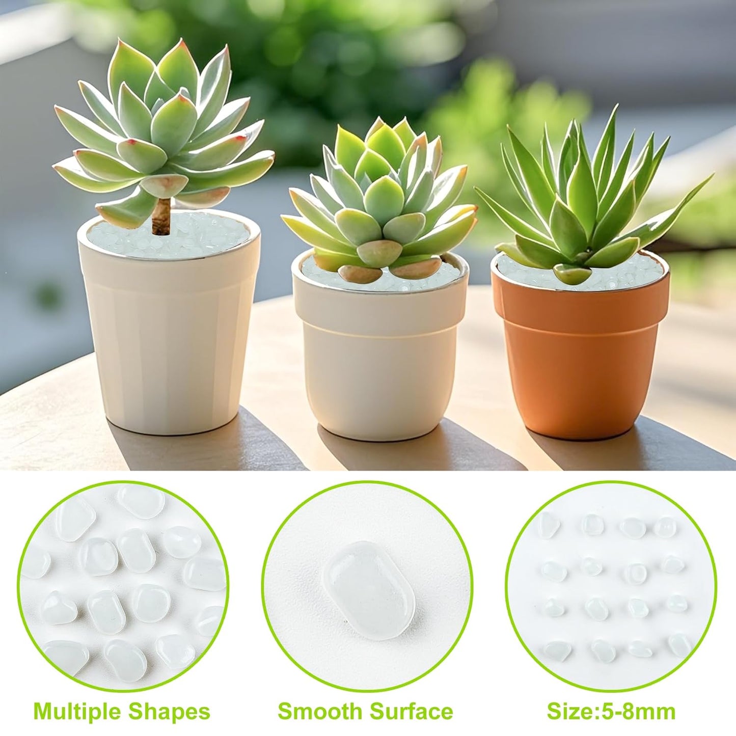 6000pcs 5-8mm White Luminous Stones Glow in The Dark Garden Pebbles Stones Glow in The Dark Rocks Outdoor Glow Pebbles Aquarium Rocks for Garden Path Walkway Yard Fish Tank Plant Pots
