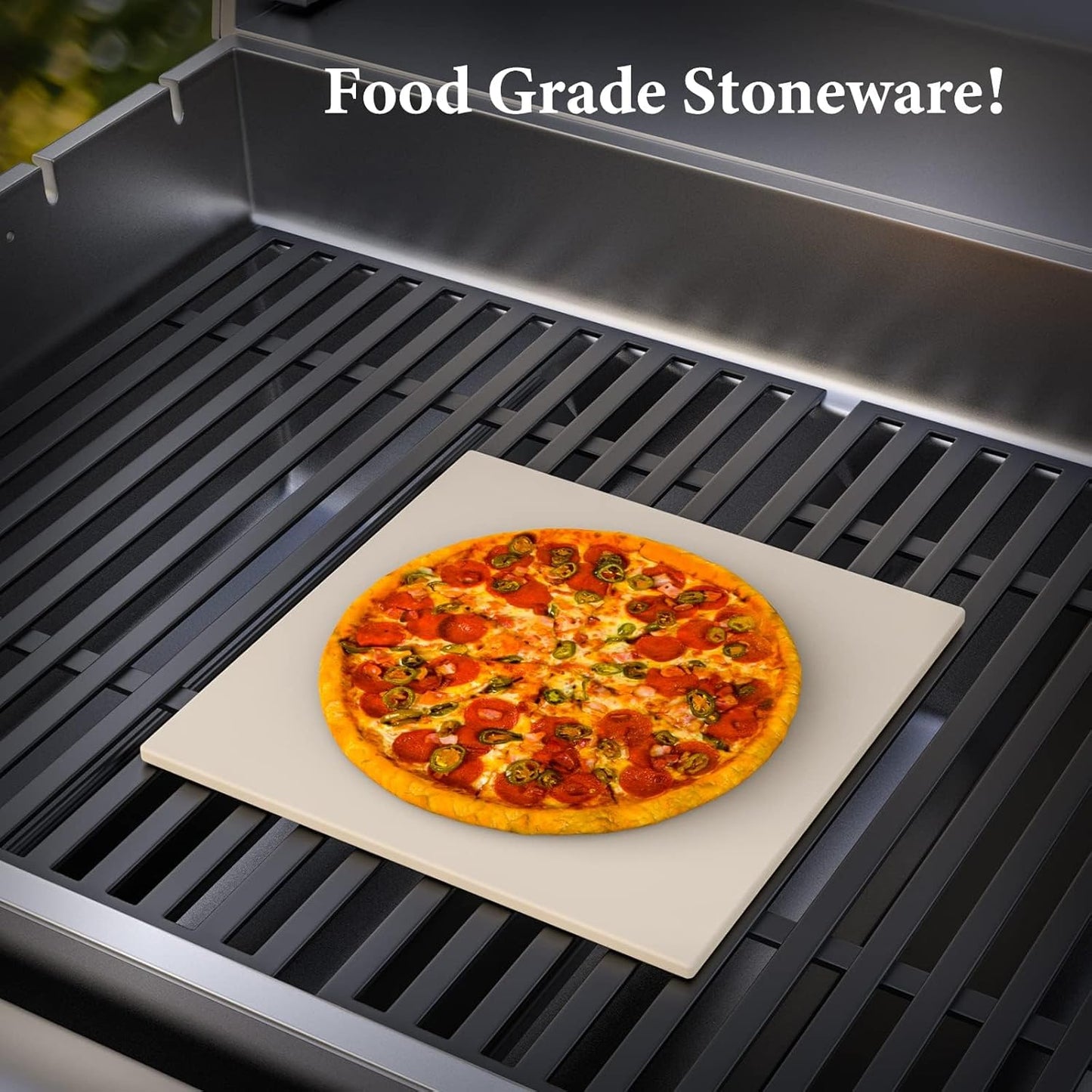 13.2" Square Pizza Stone for Ooni Karu 12 Pizza Oven, High-Quality Ceramic Grill Plate Accessories Pizza Baking Stone for Oven/Grill, Thermal Shock Resistance, Ideal for Bread and Cookie