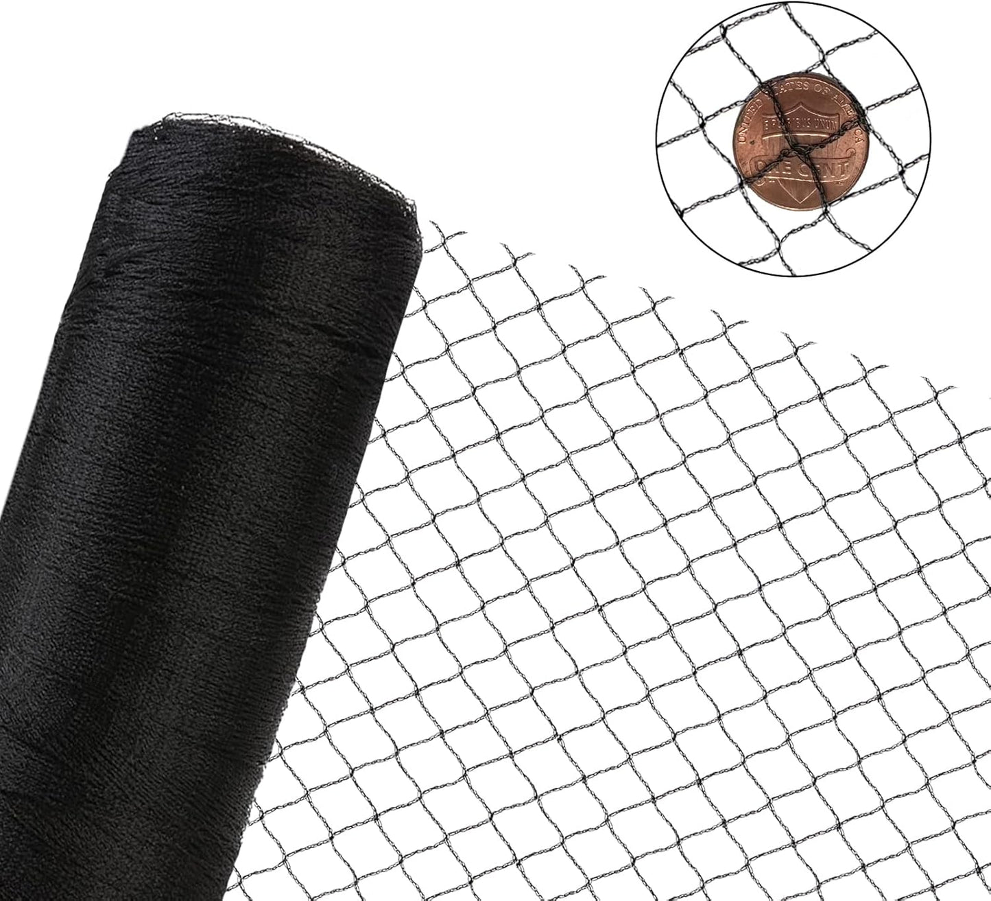 7.5x100 Ft Deer Netting, 1/2 in Strong Woven Bird Netting for Garden Protection, Bird Net for Blueberry Bushes, Strawberry Plants, Vegetables, Against Deer, Squirres, Small Critters
