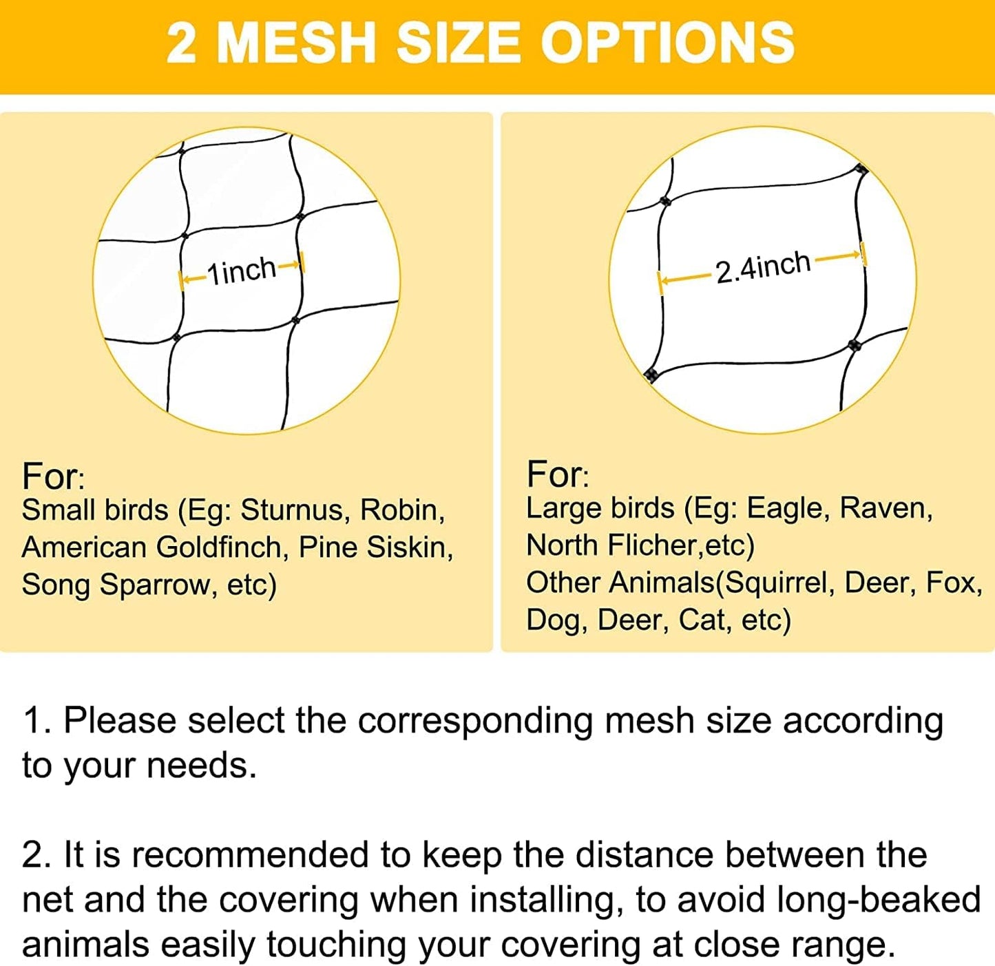 Bird Netting 25'x100' with 2.4" Square Mesh Chicken Coop Nettings, Poultry Netting Heavy Duty Nylon Nettings, Hawk Net for Chicken Run, Deer Fence Garden Fruit Tree Net