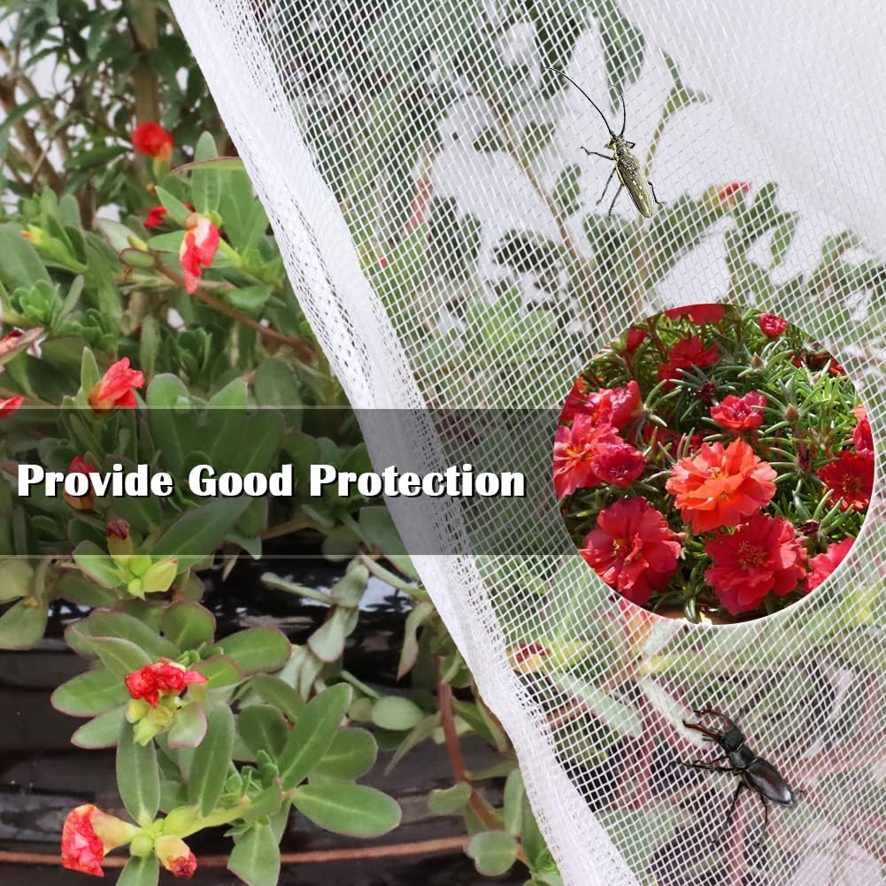 Fruit Tree Netting Covers with Zipper to Protect from Squirrels and Birds Large Netting for Fruit Trees Net Protection, White, 10' x 10', 2 Pack