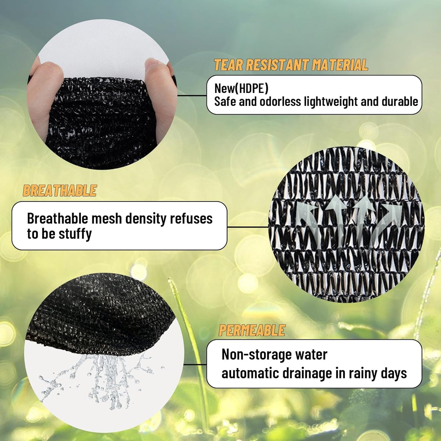 Cool Area 55% 8x10ft Sunblock Shade Cloth Cover Mesh UV Resistant Net for Garden Flower Plant Greenhouse, Black