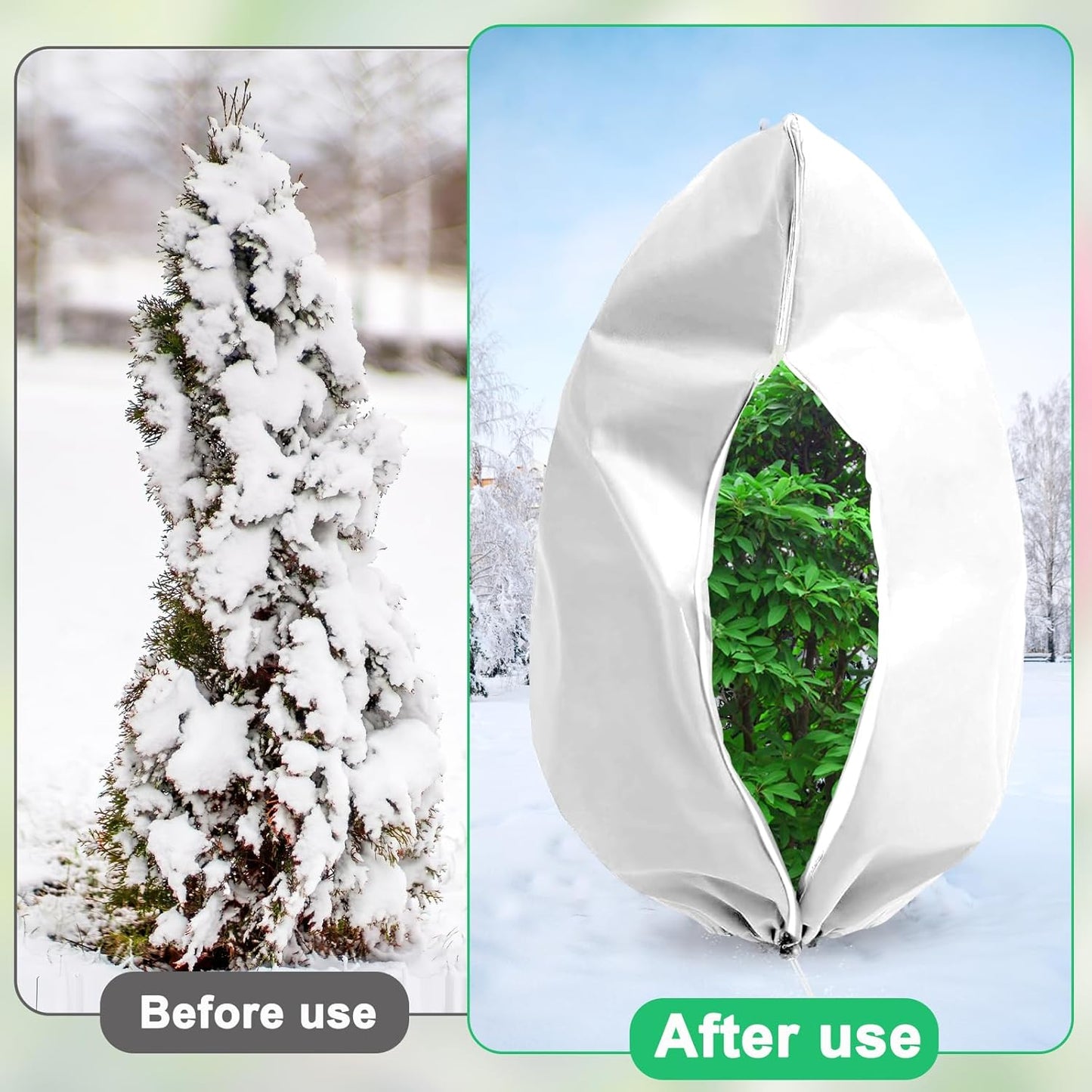 DQS 2 Pack Plant Covers Freeze Protection, 31.4" x47.2" Winter Frost Protection Blankets Frost Cloth,Suitable for Outdoor Winter Frost, Cold Weather, shrubs, Trees, Jackets, and coverings