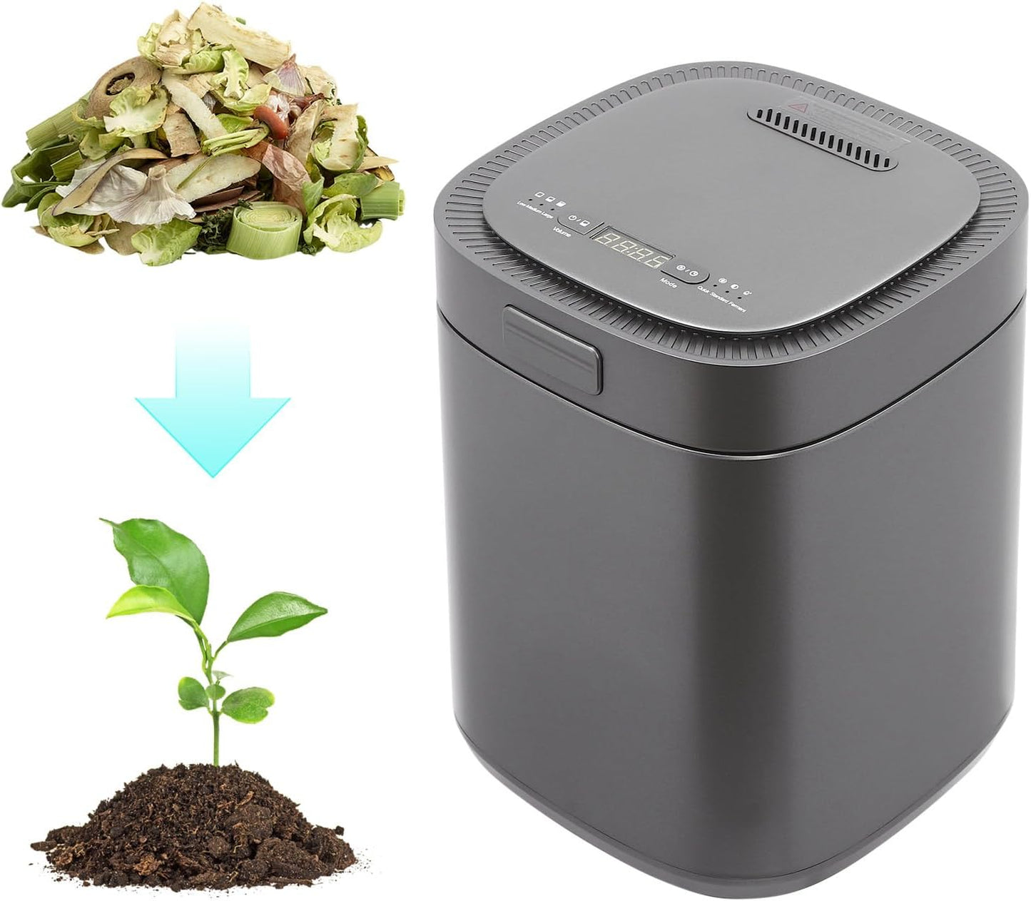Electric Waste Kitchen Composter, 2.5L Foodcycler Eco-Friendly Electric Kitchen Compost,Three Working Modes Composting Machine for Apartment Countertop for Home (Black)