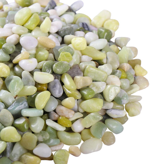 Calofulston 15 lb Small Pebbles for Indoor Plants, 3/8 Inch Decorative Rocks for Lucky Bamboo Plants Pot, Succulent, Vase, Cactus, Landscaping, Polished Jade Rocks for Plants Indoor, Green