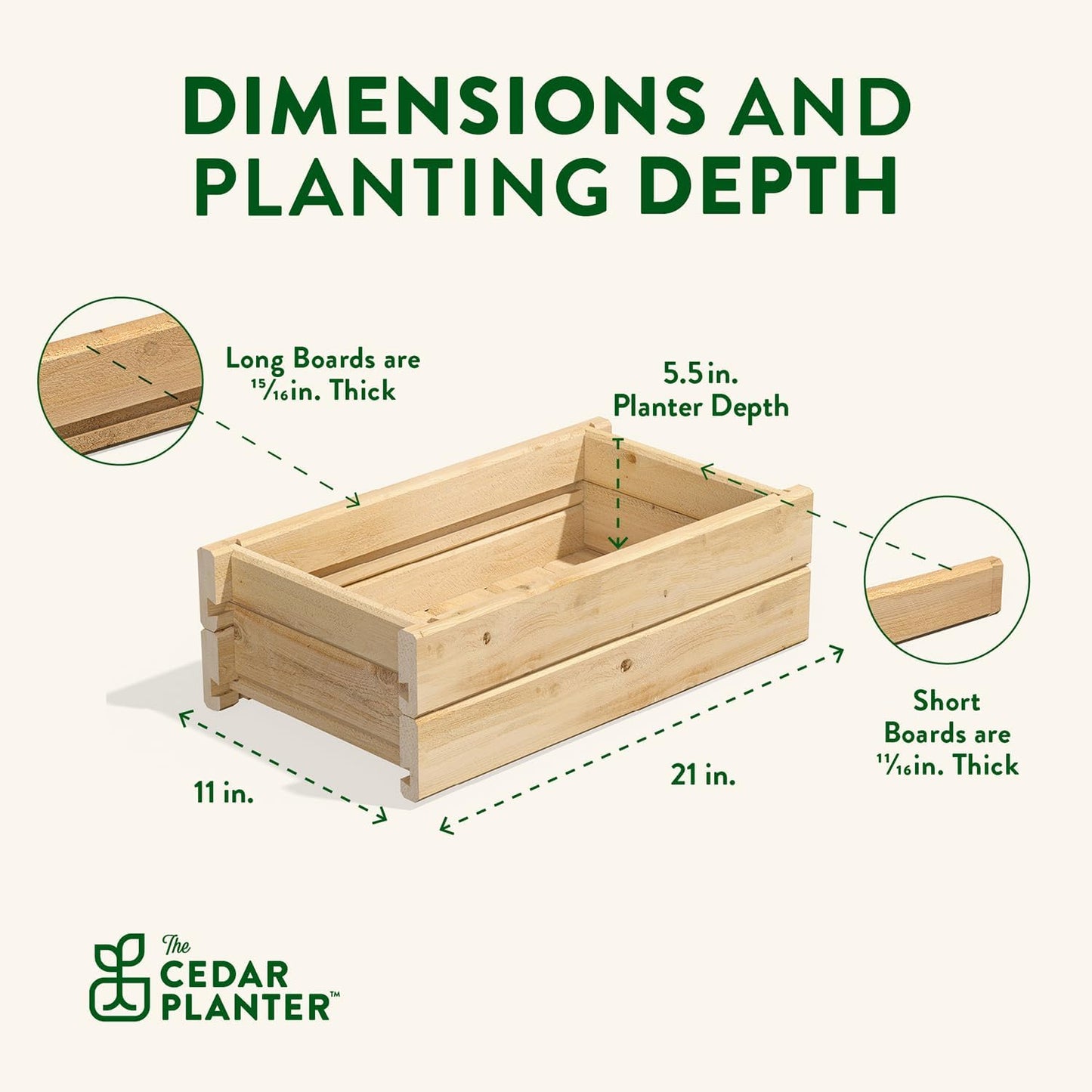 Greenes Fence Cedar Wood Planter Box with Rail Mount Brackets, 21" x 11" x 7" (2-Pack) - Made in USA with North American Cedar