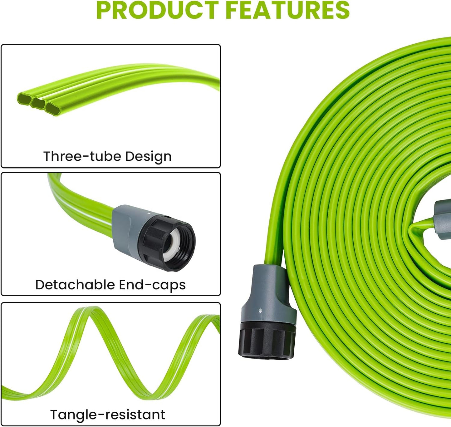 Sprinkler Soaker Hose 25FT, Watering Hose with Holes, High-Efficiency Sprinklers System for Garden and Lawn with Staples