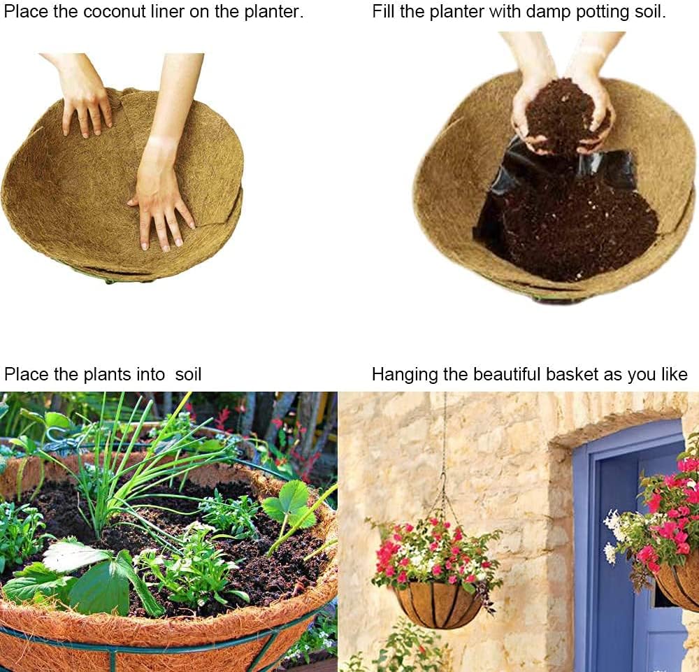 12x40 inch Natural Coco Liner Roll Coconut Coir Liner Sheets Coco Mat for Planter Window Box Flower Basket Garden Decoration Animal Pet Pad