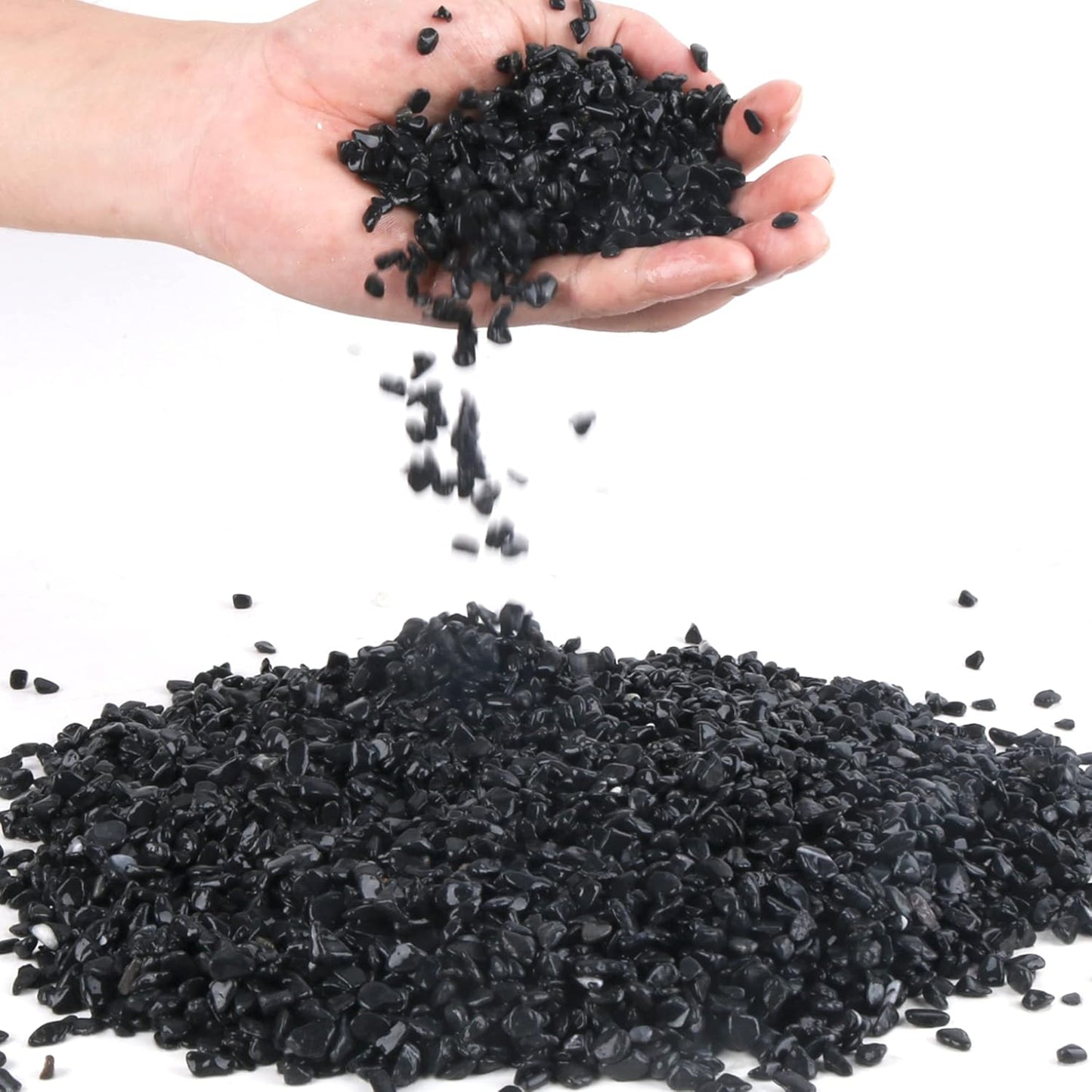 3lb Black Cactus Pea Gravel Rocks,1/4 Inch Pebbles for Indoor Plants, Natural Succulent Rock and River Rocks Decorative for Aquariums, Vases, Outdoor Gardening, Top Dressing for Potted Plants