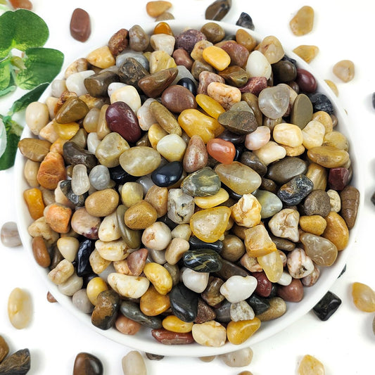 2LB Succulent and Cactus Gravel Pebbles, 3/8 Inch Decorative Polished Stones, River Rocks for Plants, Vases, Aquariums, Terrarium and Outdoor Gardening, Natural