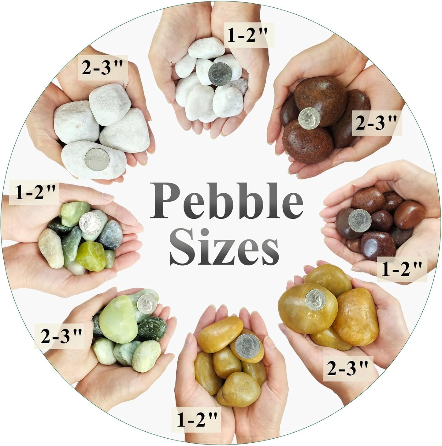 20 lbs Yellow River Rocks for Garden, 2-3 Inch Polished Pebbles for Indoor Plants, Decorative Rocks Stones for Landscaping, Plants, Vases, Aquariums, Fountains, Pathways and Backyard