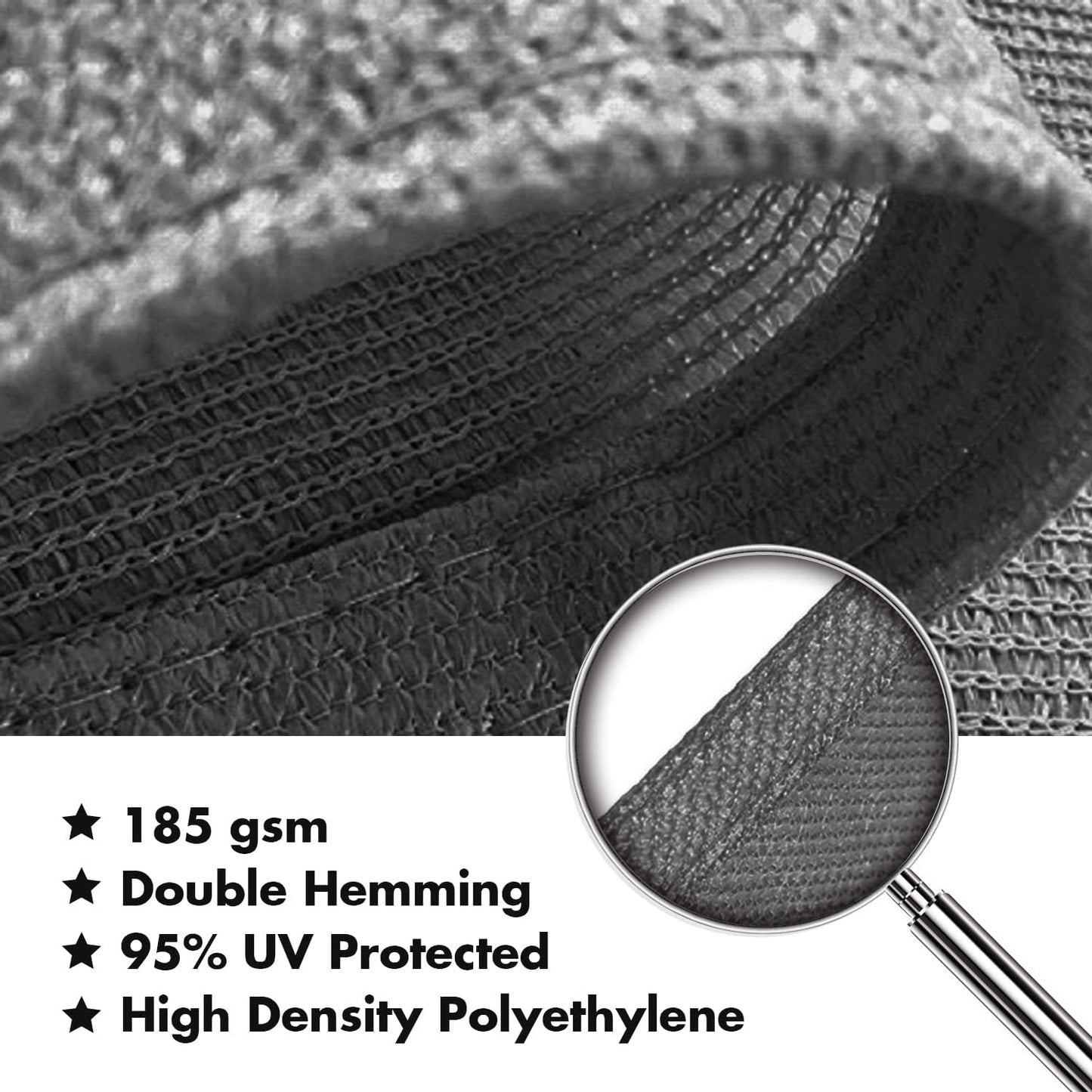 KANAGAWA 21'X22' Dark Gray Custom Size Sun Shade Sail Rectangle UV Block Canopy Cover for Patio Backyard Lawn Garden Outdoor (Customized Available)