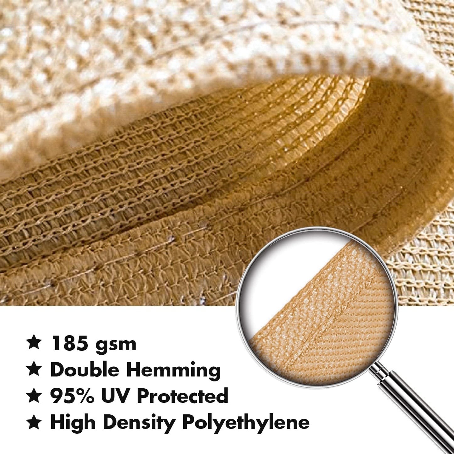 KANAGAWA 7'X9' Sand Custom Size Sun Shade Sail Rectangle UV Block Canopy Cover for Patio Backyard Lawn Garden Outdoor (Customized Available)
