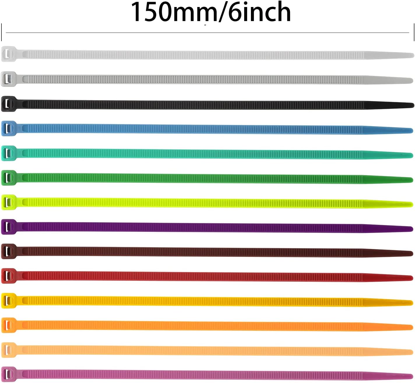 XINGO 100PCS Purple 6 Inch Cable Ties, Heavy Duty Nylon 66, 50 Pound Tensile Strength, Self-Locking, Indoor/Outdoor