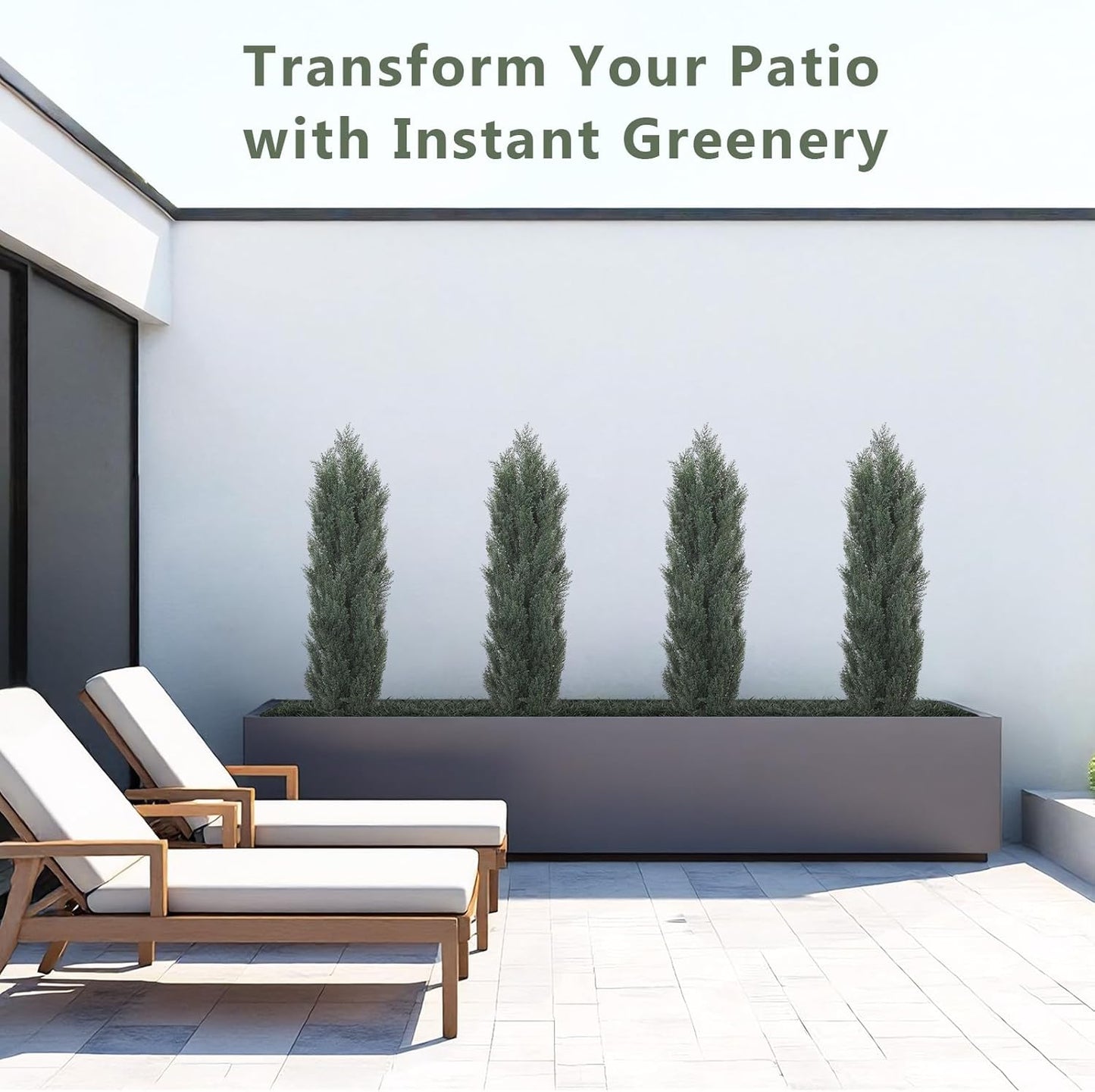 THE BLOOM TIMES 5ft Topiary Trees Artificial Outdoor – UV Resistant Faux Cedar Pine Cypress Bushes and Shrubs, Fake Potted Plants for Front Porch Outside Planter Patio Decor, Set of 2 (5 Foot)