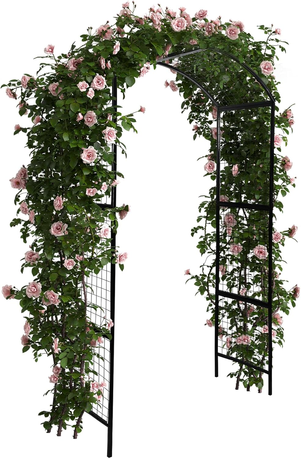 1 PC Metal Garden Arch Garden Trellis for Climbing Plants, Vines, Roses, Outdoor Pergola Trellis with Stake, Wide Garden Archway Arbor Trellis for Lawn Wedding Bridal Party Decor Ceremony