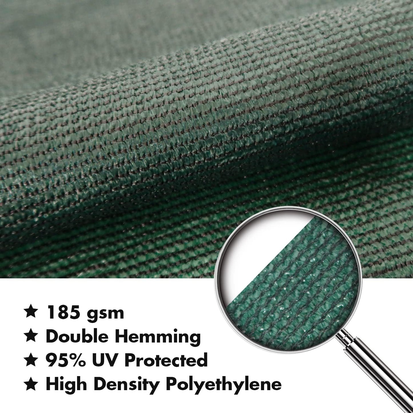 KANAGAWA 21'X22' Dark Green Custom Size Sun Shade Sail Rectangle UV Block Canopy Cover for Patio Backyard Lawn Garden Outdoor (Customized Available)