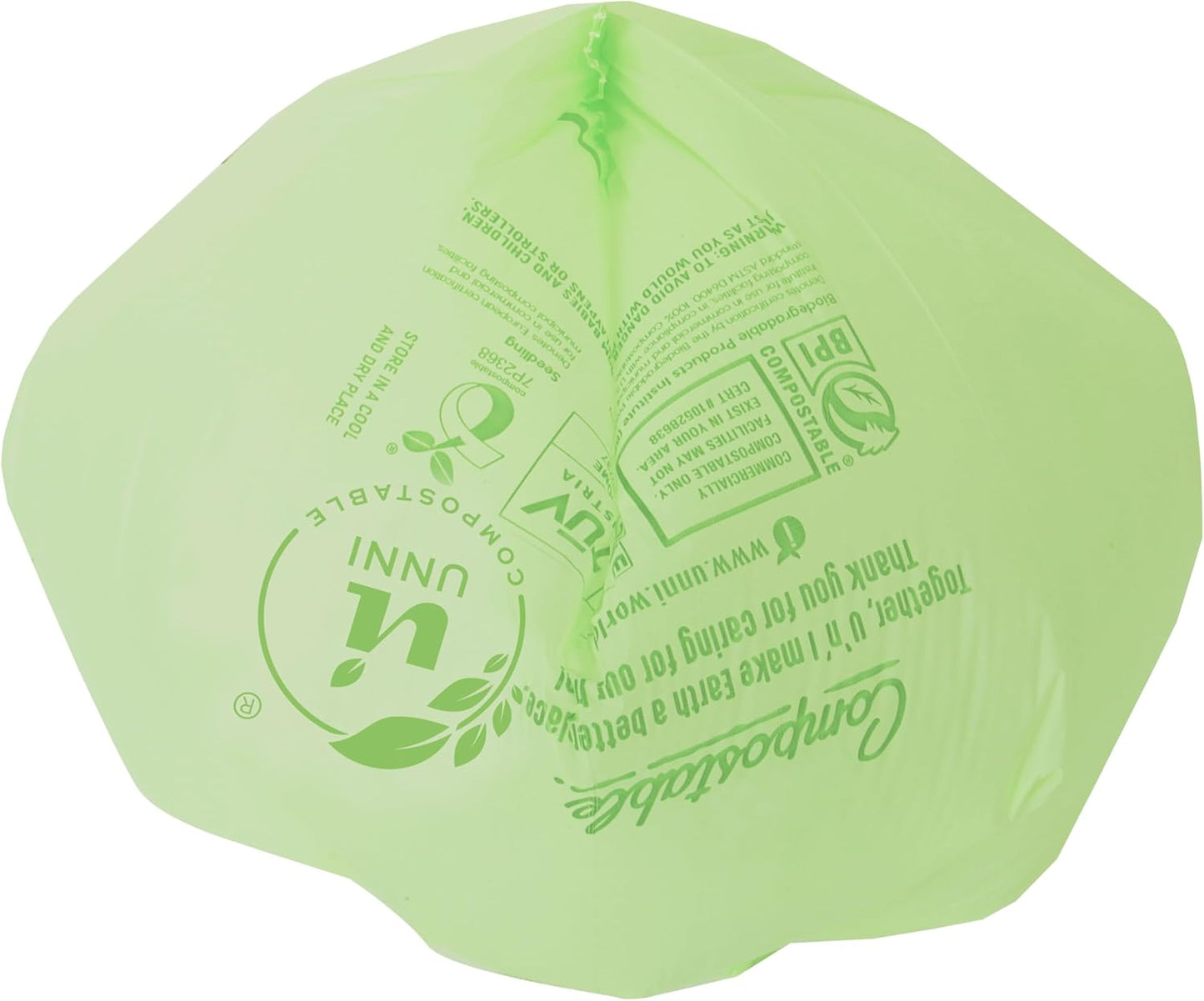 UNNI Compostable Lawn & Leaf Bags, 30-33 Gallon / 124 Liter, 40 Count Value Pack, Extra Thick 1.1 mil Yard Waste & Food Scrap Liners, BPI, CMA & OK compost HOME Certified (Meets ASTM D6400)
