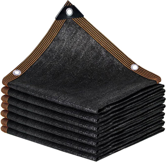 QLOFEI 60-70% Shade Cloth with Grommets, Sunblock Shade Sail Mesh Tarp for Plant Greenhouse, Easy to Hang Shade Cloth for Patio Kennel Chicken Coop Lawn Garden Shade Neting Cover, 10x24 FT