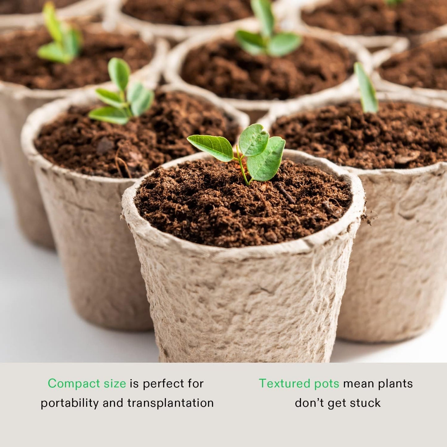 VIVOSUN Peat Pots, 120 Packs 3.15-Inch Seed Starting Pots with Drainage Holes, Round Nursery Pot, 20 Plant Labels for Flowers, Plants, Vegetables, 120Pcs